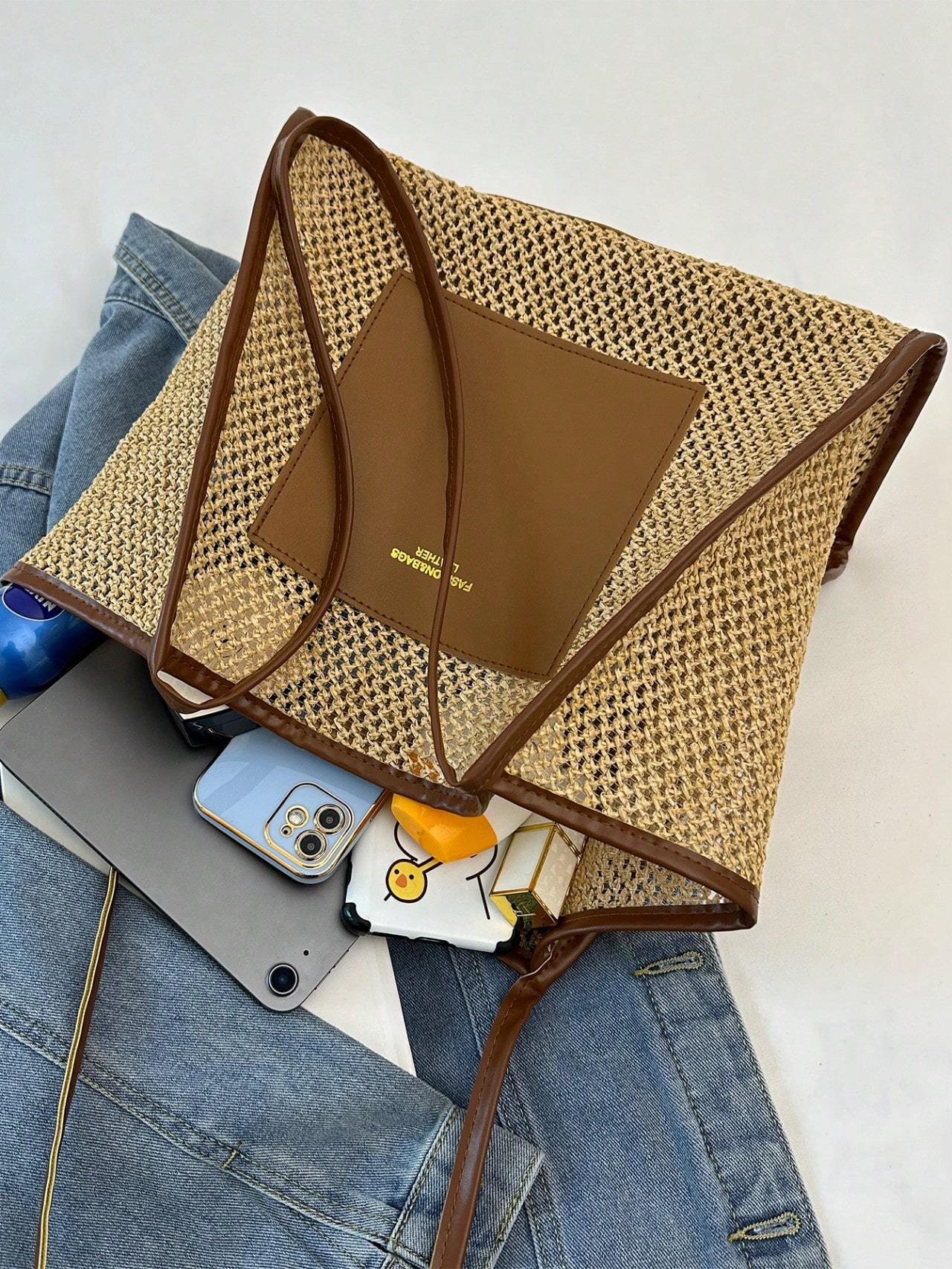 Braided Large-capacity Fashionable Korean Handbag New Versatile Ins Casual And Stylish Shoulder Tote Bag