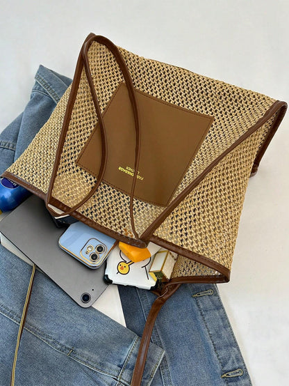 Braided Large-capacity Fashionable Korean Handbag New Versatile Ins Casual And Stylish Shoulder Tote Bag