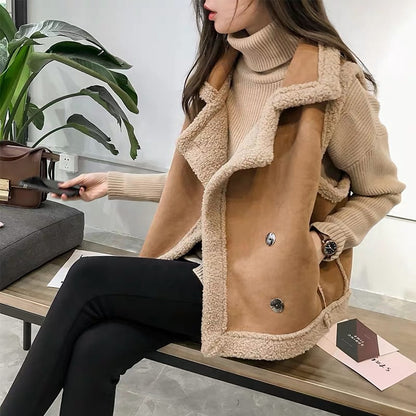 Fashion Casual Women Suede Vest Cardigan