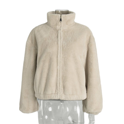 Autumn And Winter Warm Zipper Fur Jacket