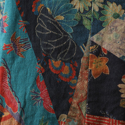 Retro Printed Coat For Women Autumn And Winter Artistic Cotton Cardigan